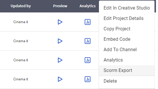 Scorm Export for LMS Systems